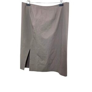 Lafayette 148 New York Women's 12 Taupe Skirt Front Slit Career Professional